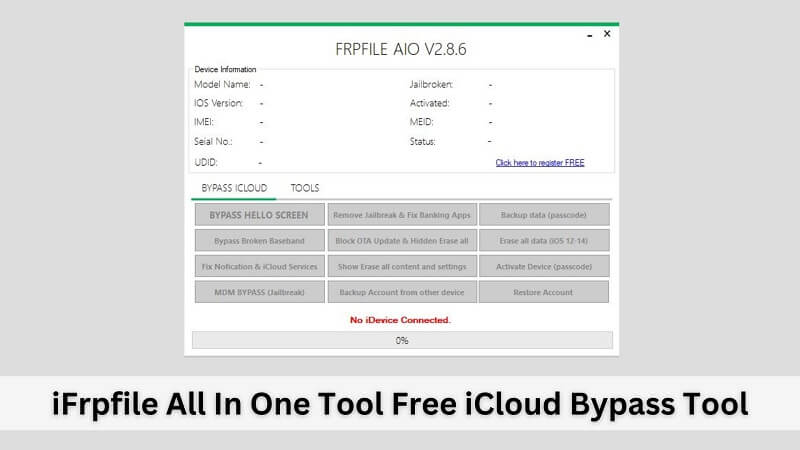 iFrpfile All In One Tool v2.8.6 Free iCloud Bypass Tool
